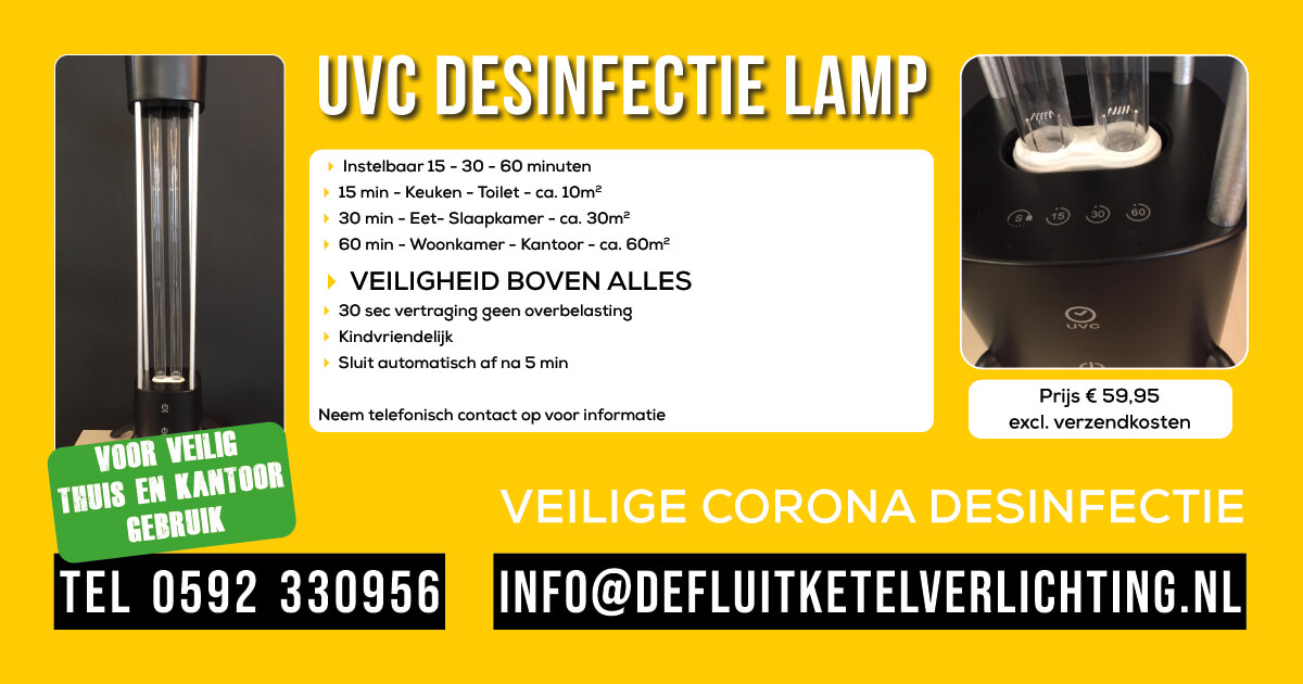 De Fluitketel UVC desinfectie lamp